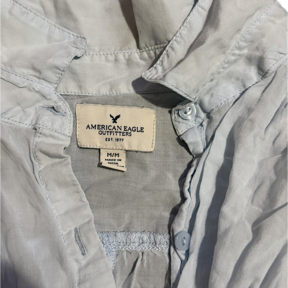 American Eagle Outfitters Light Gray Casual Shirt